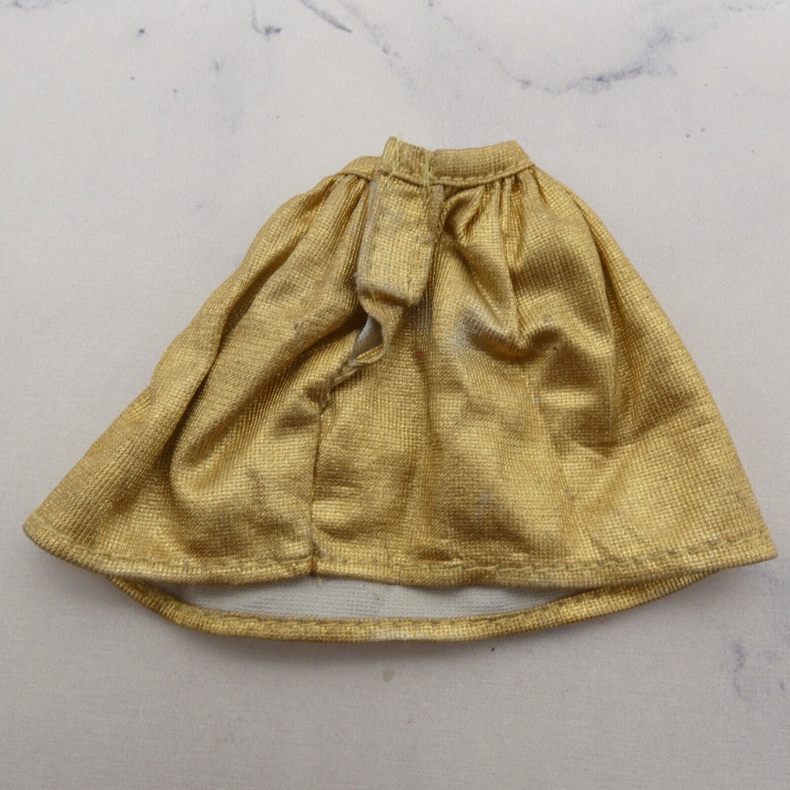 Barbie Doll Size Skirt Gold Metallic Tone Mid Thigh A Line 80s 90s Superstar