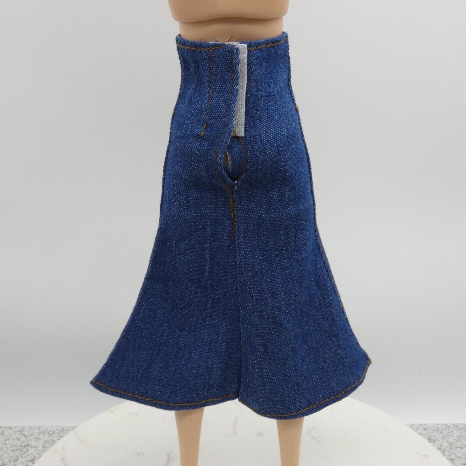 Barbie Doll Size Long Skirt Blue Jean Maxi A Line Slit High Waist Fit Model Muse