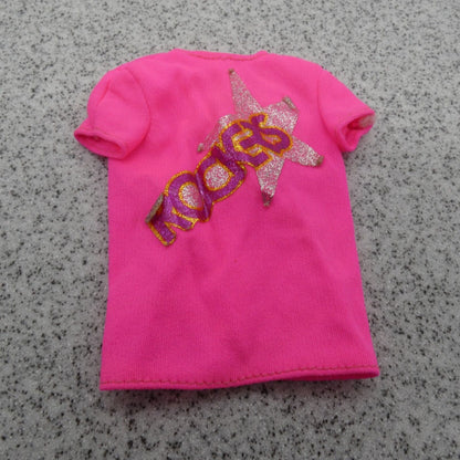 Barbie and the Rockers Doll Neon Pink Short Sleeve Shirt Top Concert 1985 Mattel