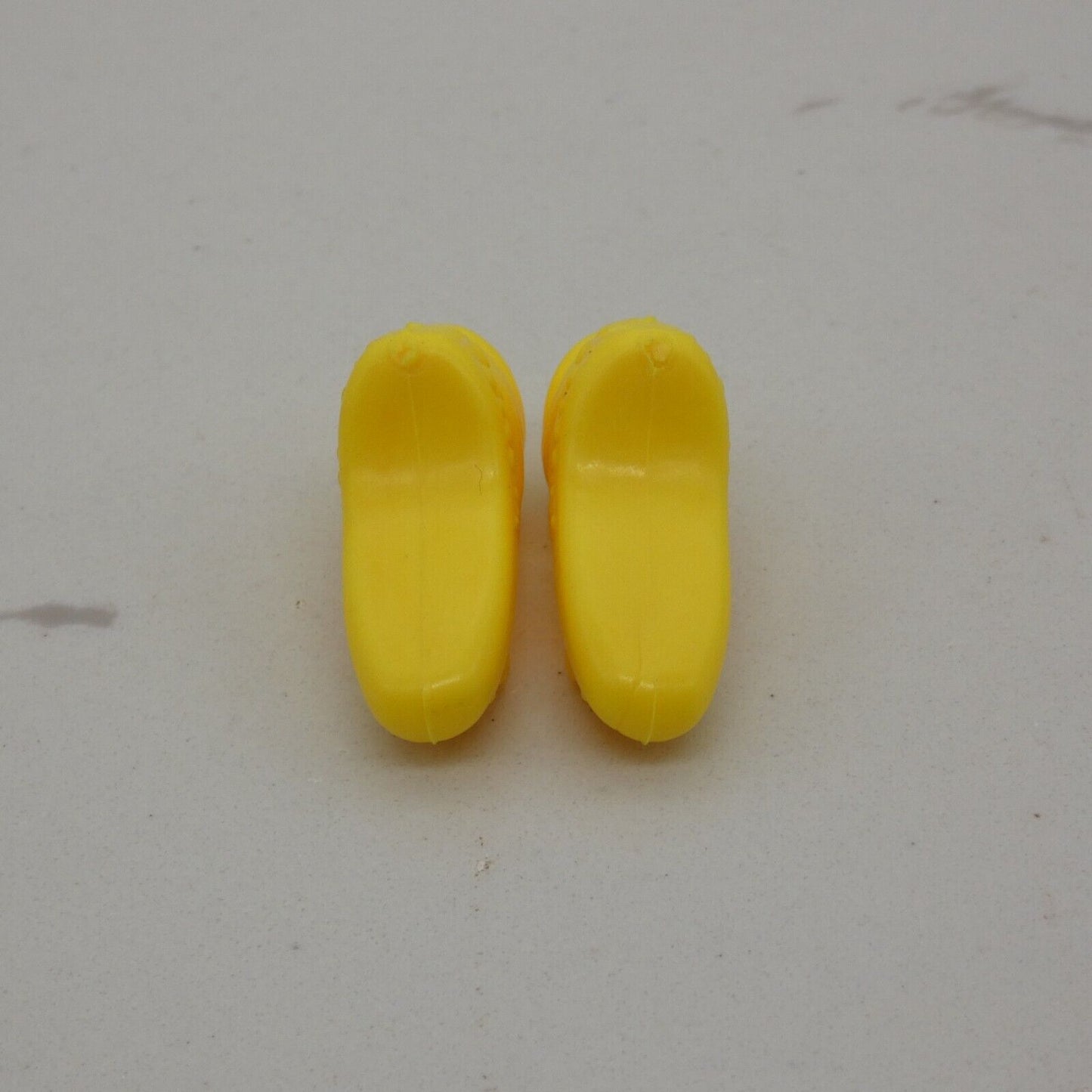 Barbie Doll Size Ballet Shoes Yellow Pointe Straps Clone