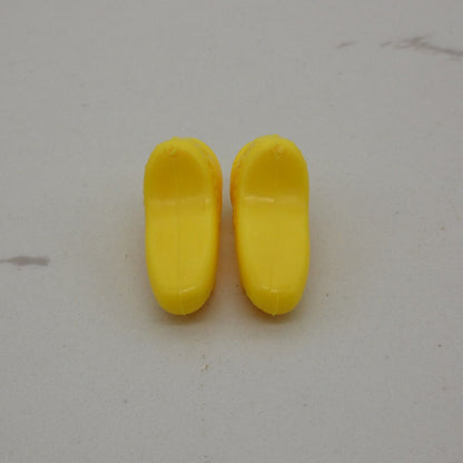 Barbie Doll Size Ballet Shoes Yellow Pointe Straps Clone