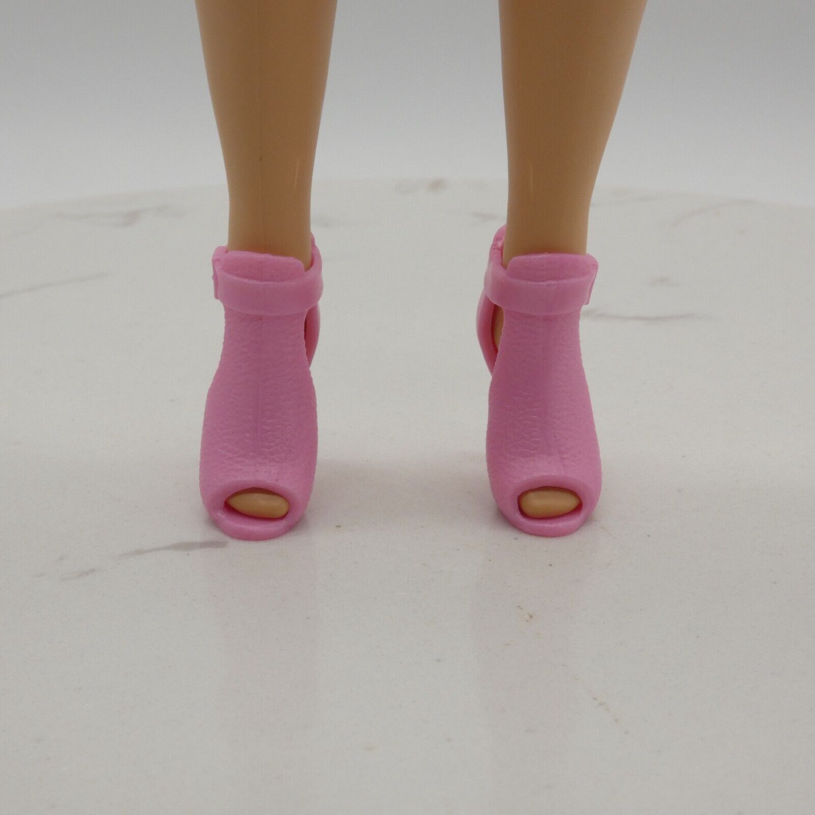 Barbie Doll Open Toe Ankle Boots Pink Heels Shoes Fit Curvy Tall Feet Looks 24