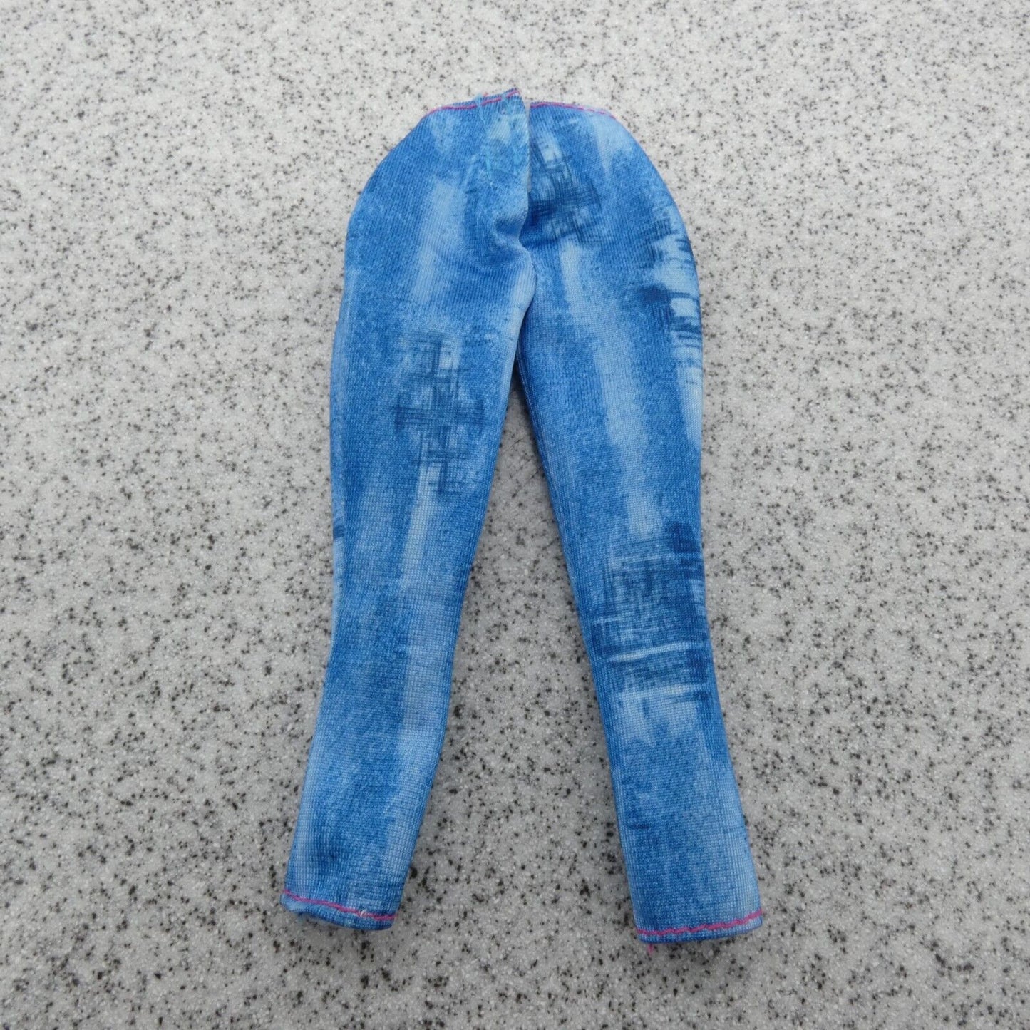 Barbie Doll Size Capri Pants Blue Simulated Distressed Denim Jeans Jeggings