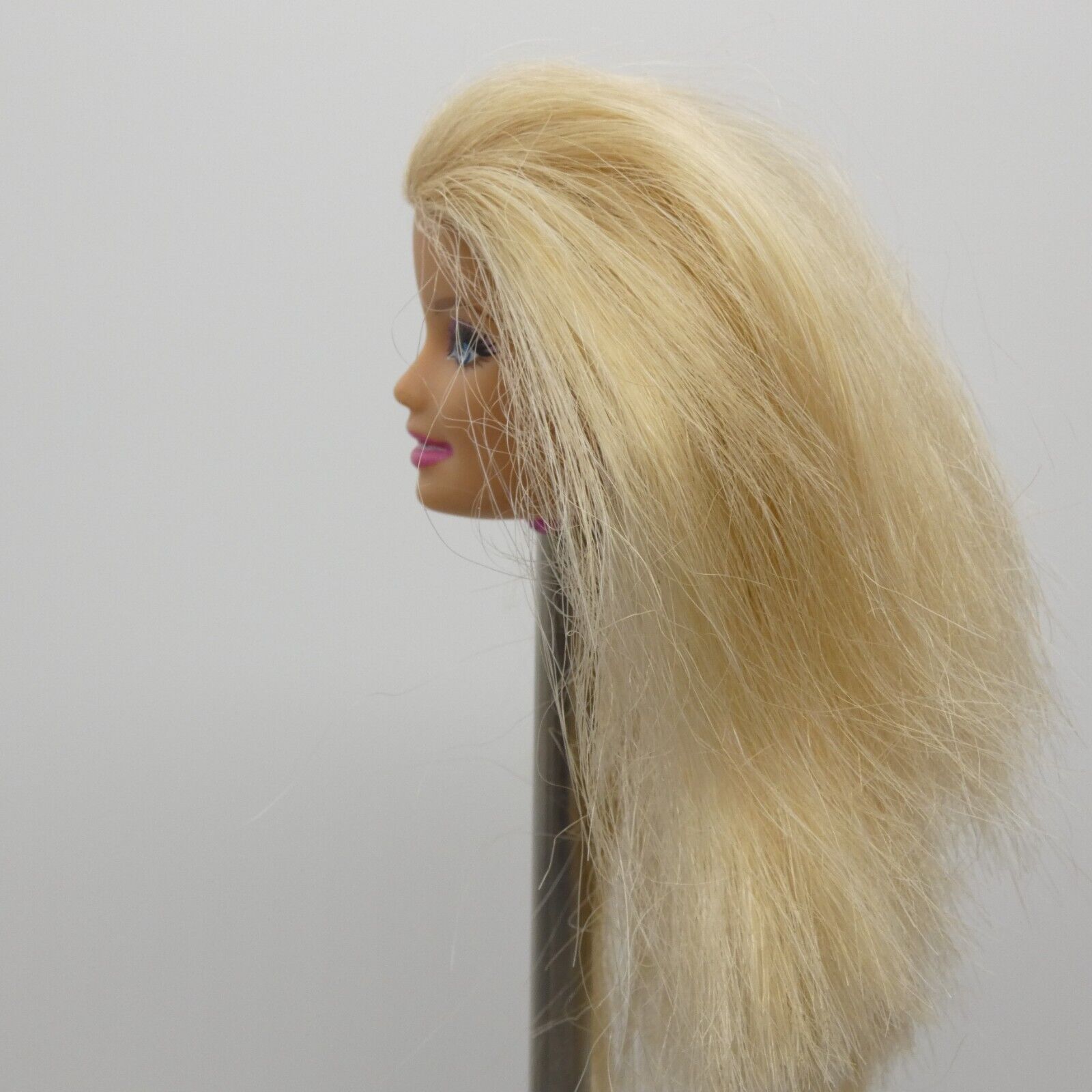 Barbie Doll Head CEO Generation Girl Face Blonde Hair Open Mouth Blue Eyes