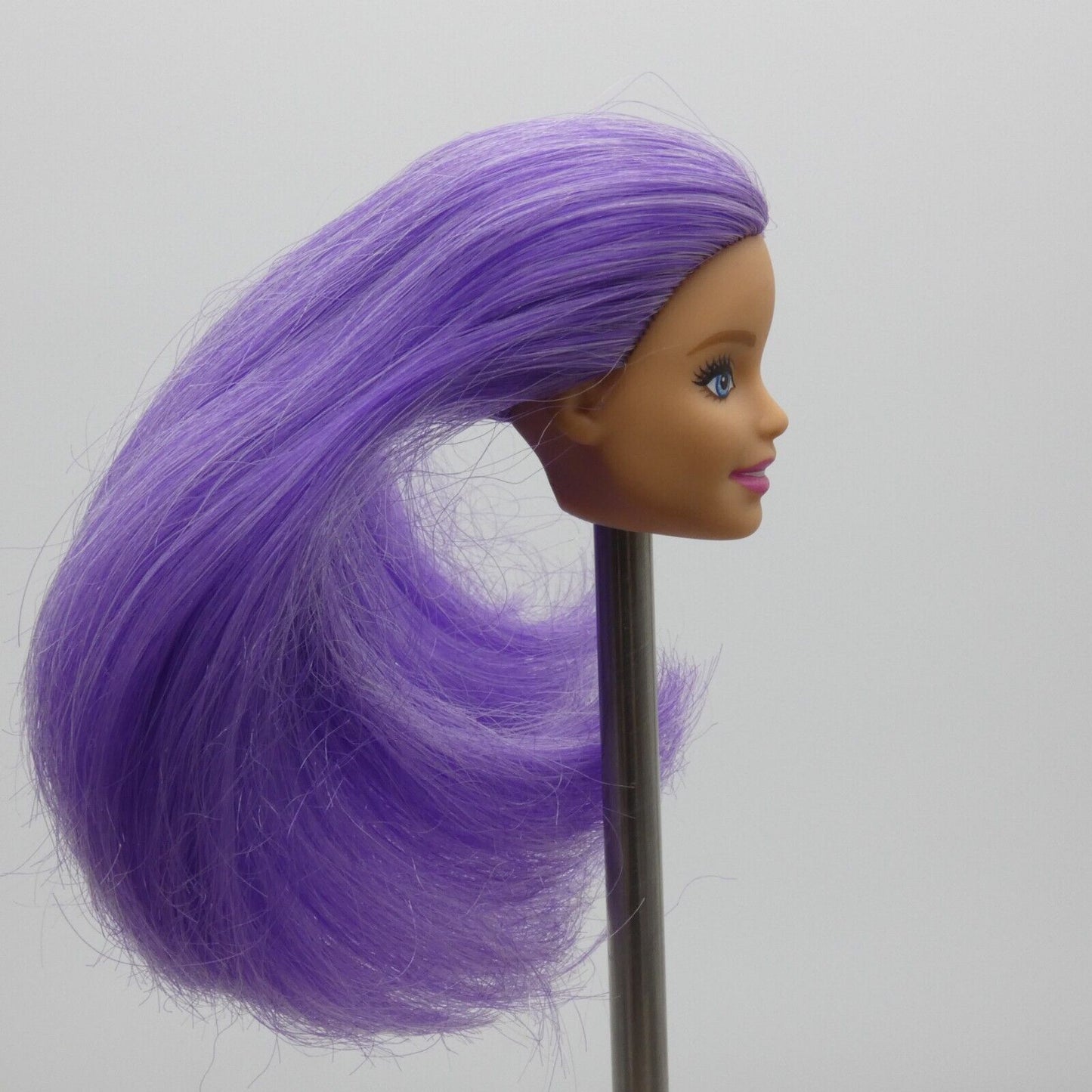 Barbie Color Reveal Tie Dye Doll Head Millie Face Light Skin Purple Hair HCD29