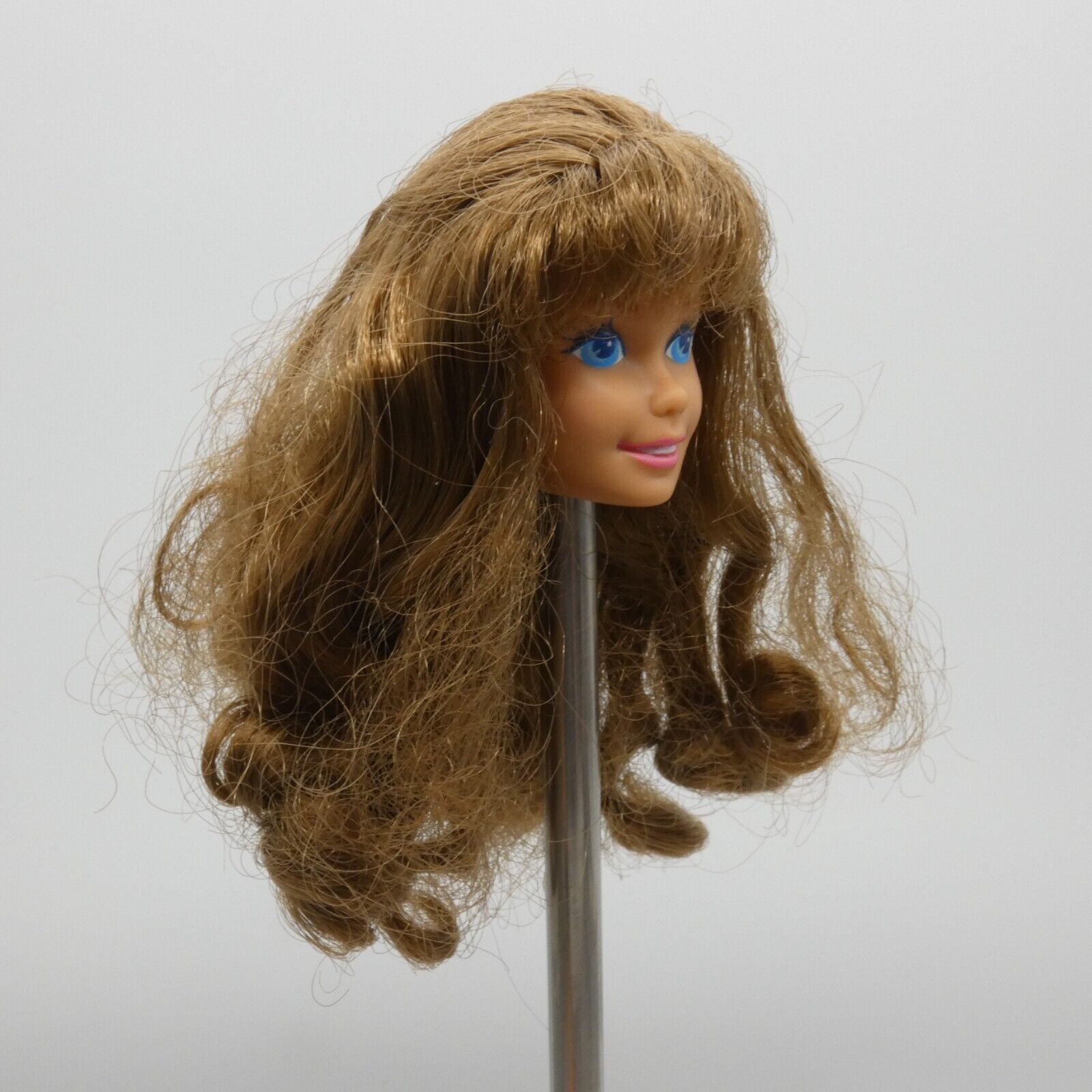 Barbie Little Debbie SuperStar Doll Head Light Skin Curly Brown Hair 1992 10123