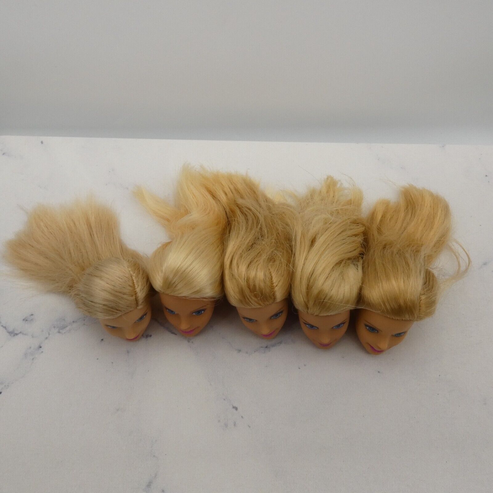 Barbie Doll Head Lot of 5 Heads Millie Face Blonde Blue Eyes Mattel JY15