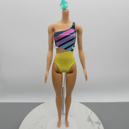 Barbie Beach Doll Body Only Multicolor Molded Bodysuit Flat Feet 2020 GHW41