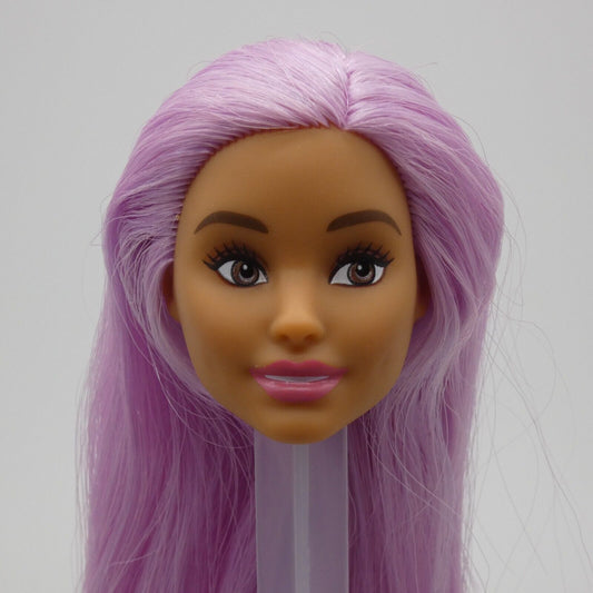 Barbie Careers Pop Star Doll Head Neysa Face Purple Hair Side Glance 2019 FXN98