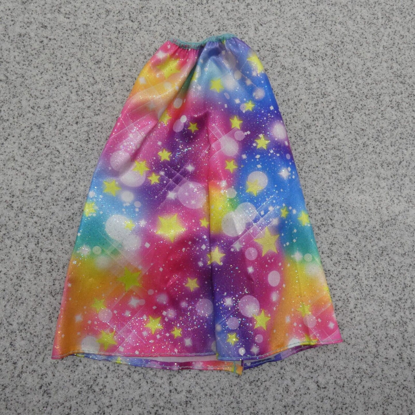 Barbie Doll Size Skirt Full Length A-line Rainbow Glitter Shimmer Multicolor