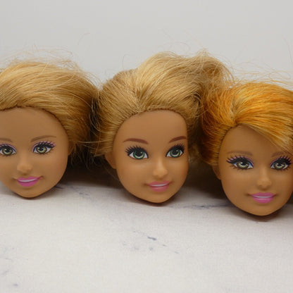 Barbie Sister Doll Head Lot of 5 Heads Stacie Face Strawberry Blonde Green Eyes