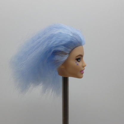 Barbie Fashionistas 170 Doll Head Daya Face Blue Crimped Hair Nude 2021 GRD61