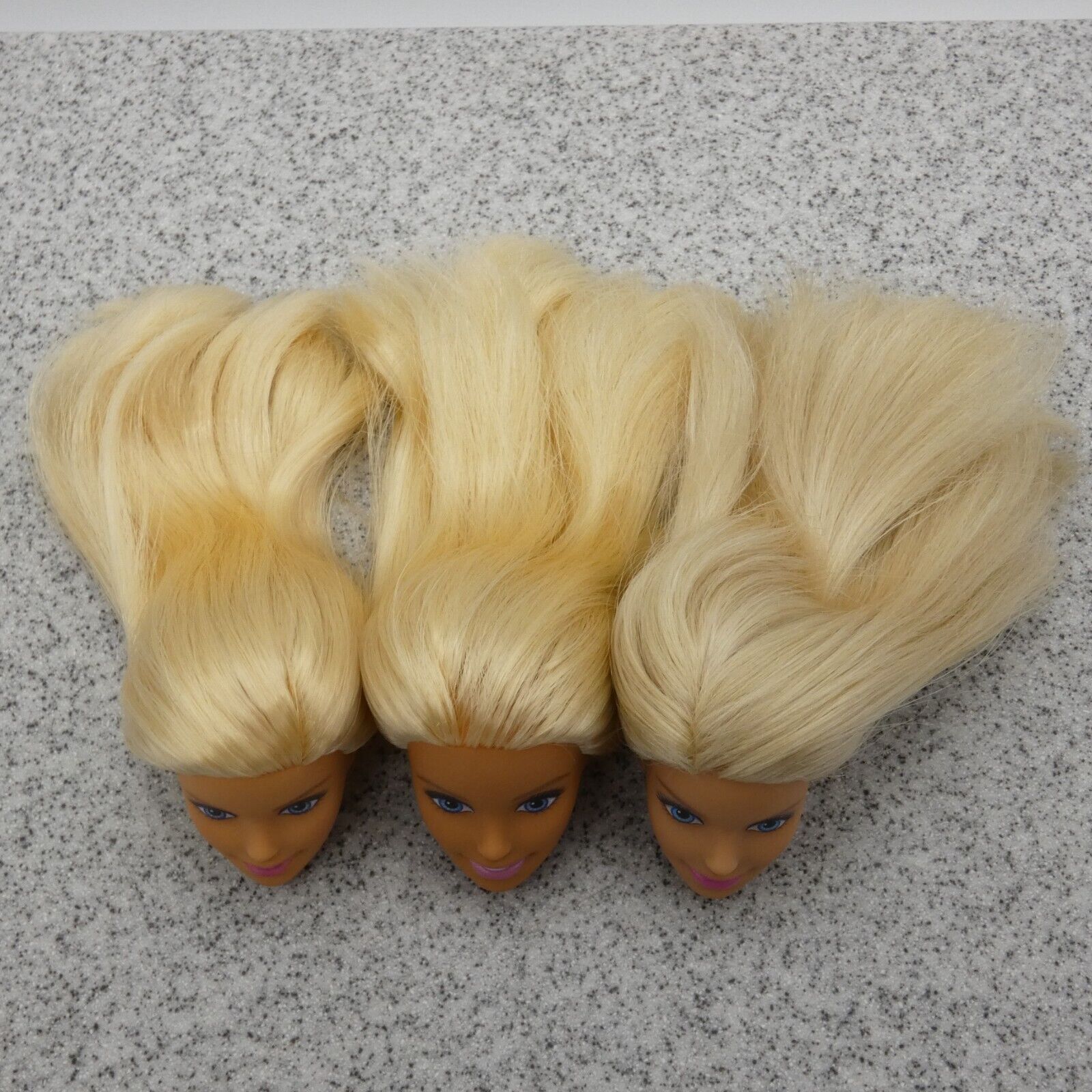 Barbie Doll Head Lot of 3 Millie Face Blonde Blue Eyes Medium Light Skin J291