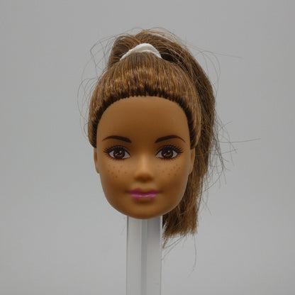 Barbie Tennis Coach Doll Head Only Fashionistas Face Brown Hair Freckles 2017