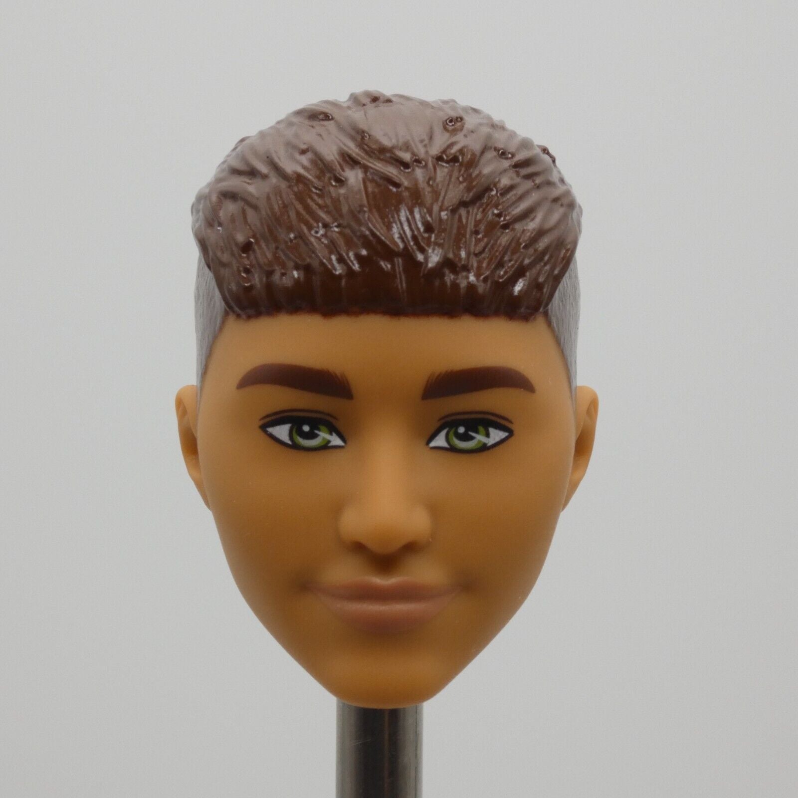 Barbie Fashionistas 195 Ken Doll Head Brown Hair French Crop Green Eyes HJT59 Y5