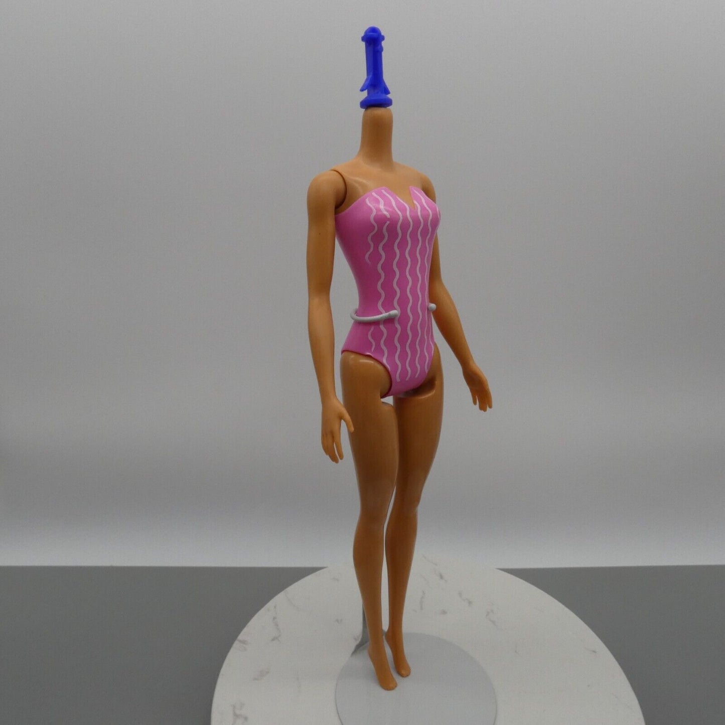 Barbie Color Reveal Doll Body Only Medium Light Skin Pink Striped Swimsuit 2022