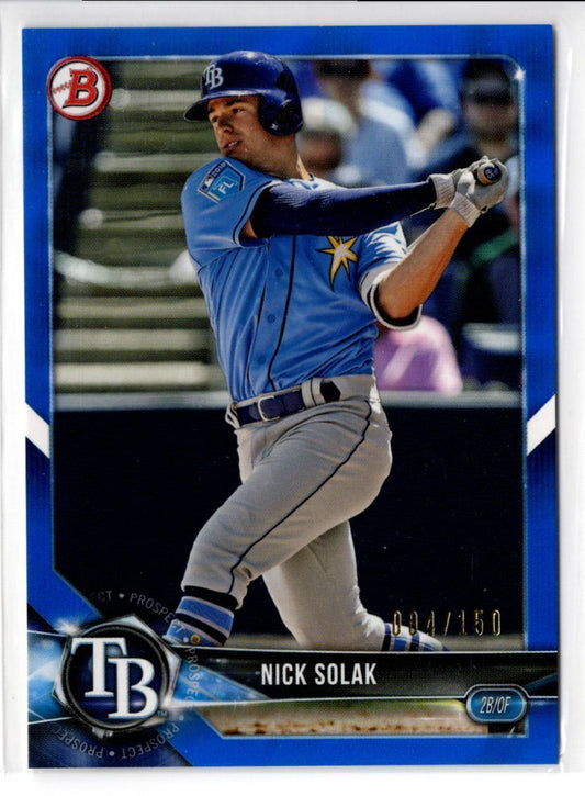 2018 Bowman Draft Blue Nick Solak 004/150 Tampa Bay Rays #BD-46