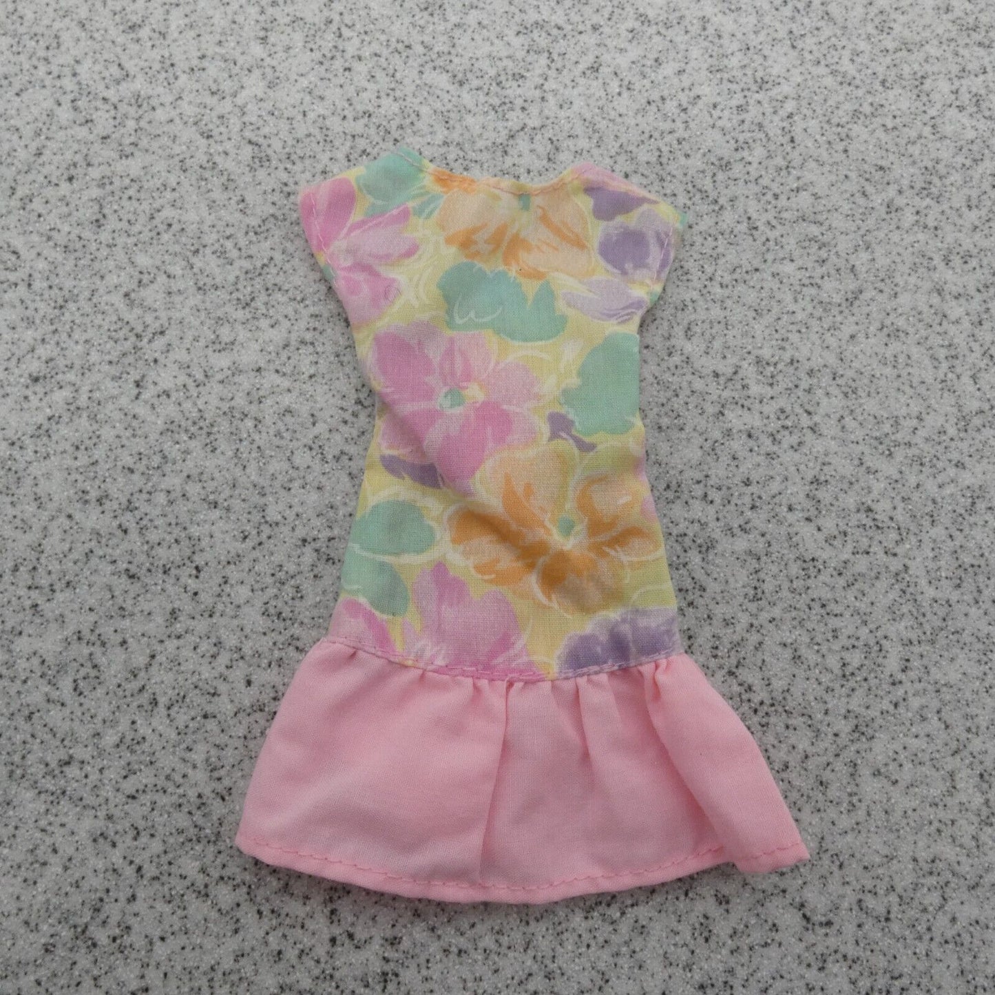 Barbie Doll Dress Pink Multicolor Spring Easter Floral Genuine 90s Mattel