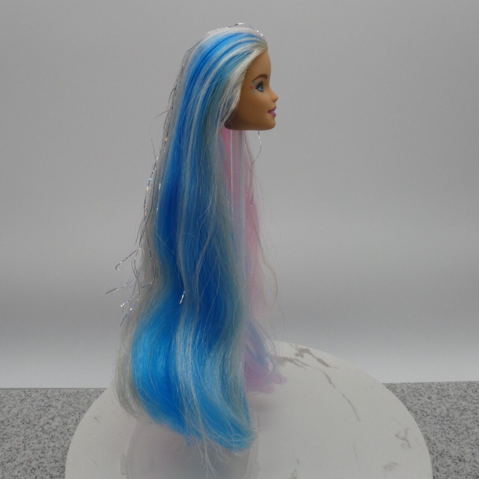 Barbie Fantasy Hair Doll Head Millie Face Pink Blue Blonde Hair 2020 GHN04