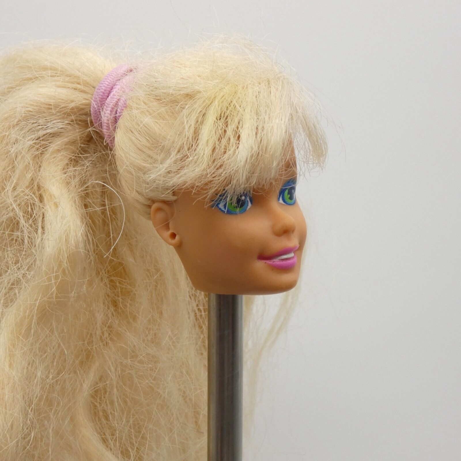 Barbie All American Doll Head Only Blonde Hair Bangs Blue Green Eyes 1991 3712