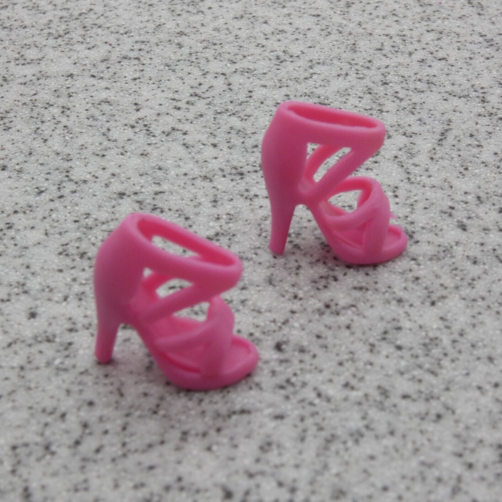 Barbie Doll Size Shoes High Heel Pink Sandals Open Toe For Articulated B1 Clone