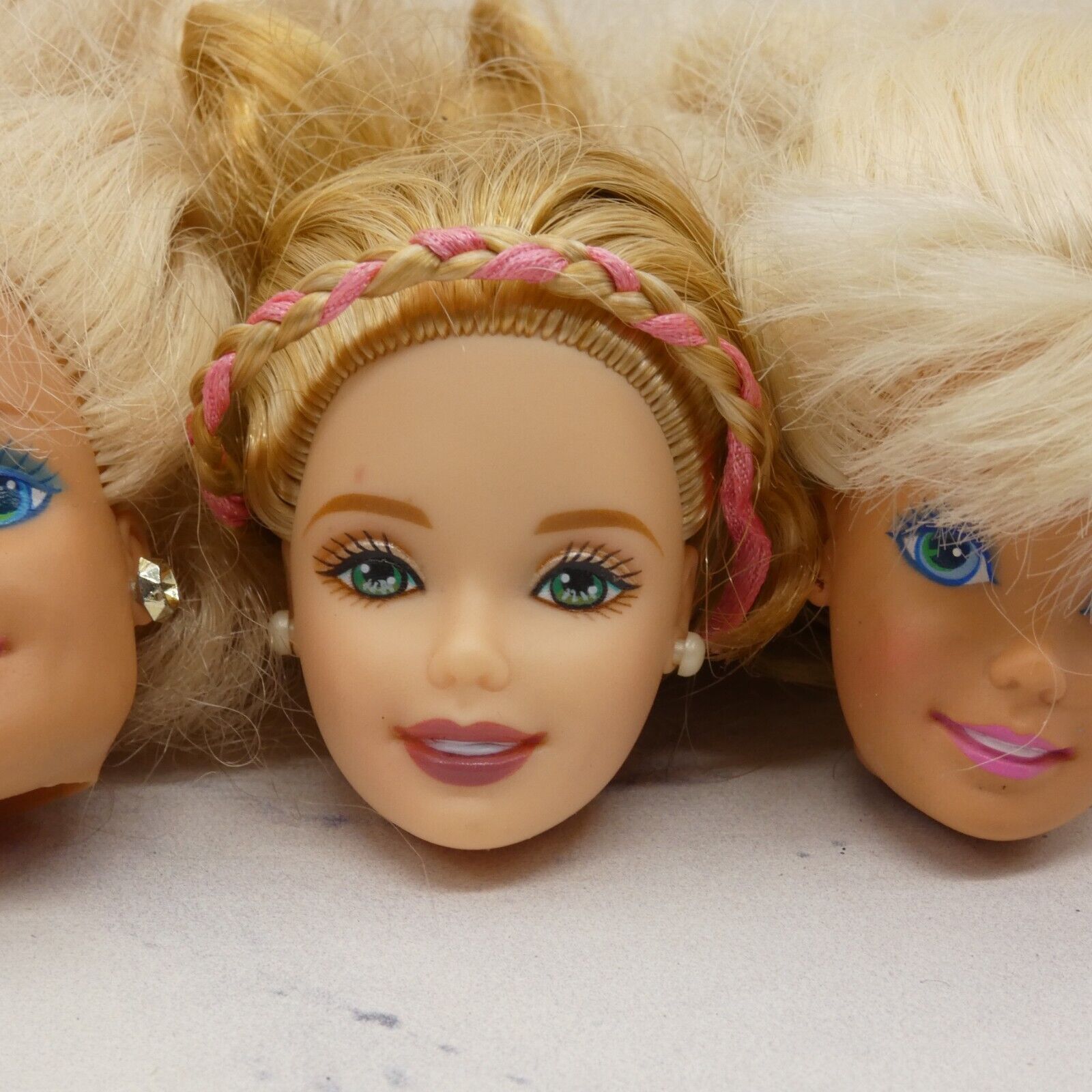 Barbie Doll Head Lot of 4 Heads SuperStar Blonde 80s 90s Mattel JY5