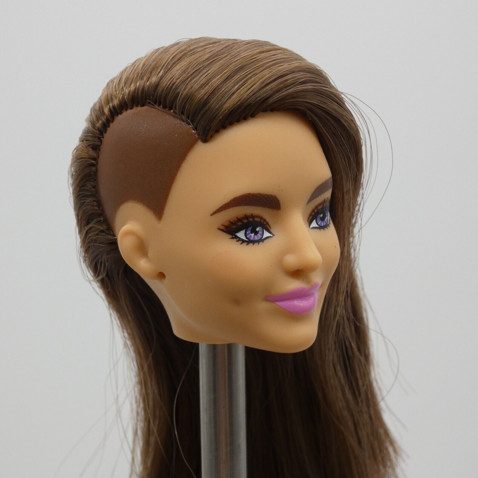 Barbie Extra 9 Doll Head Only Violet Face Brown Hair Shaved Head GYJ28 2021