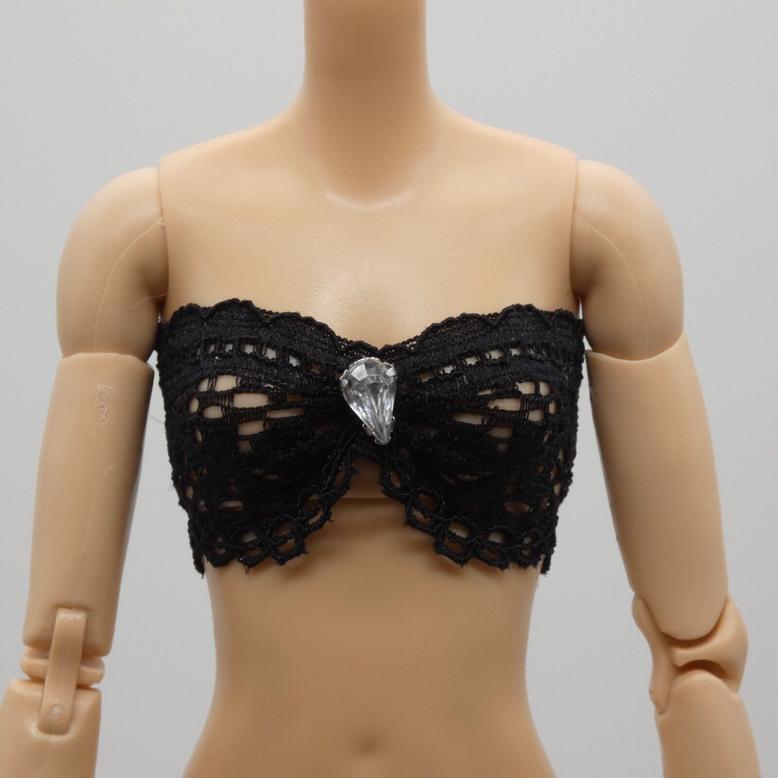 Barbie Doll Size Black Lace Bra With Gem Fits Model Muse And Made To Move