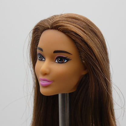 Barbie Dreamtopia June Face Doll Head Brown Hair Medium Light Skin FVR05 Mattel