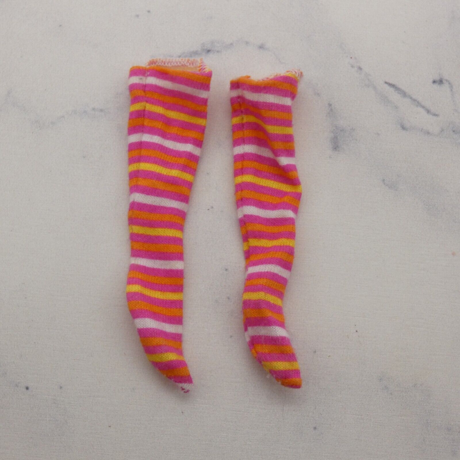 Barbie Doll Size Socks Multicolor Striped Below The Knee High Stockings