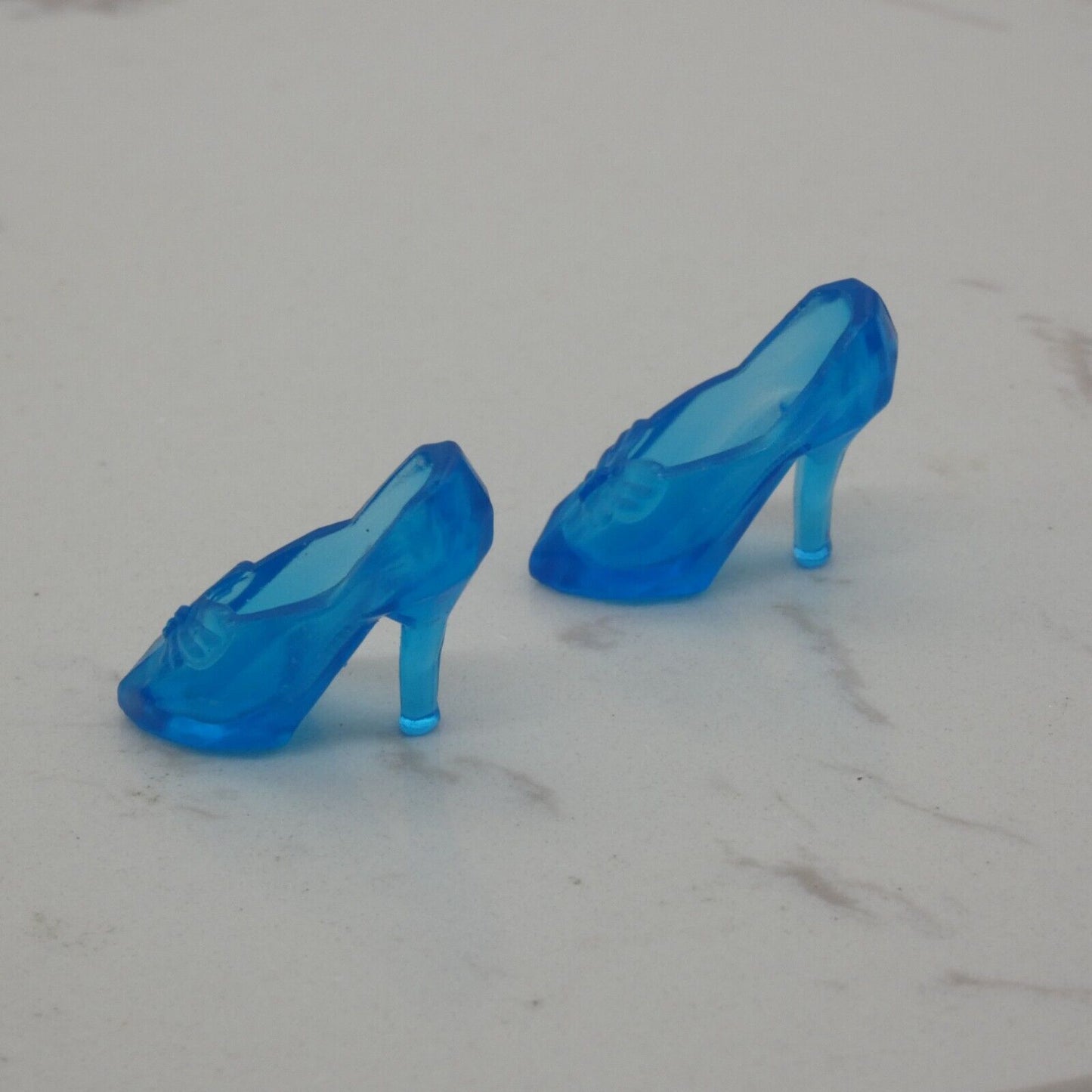 Barbie Doll Size Shoes High Heel Blue Crystal Closed Toe Pumps Princess Clone