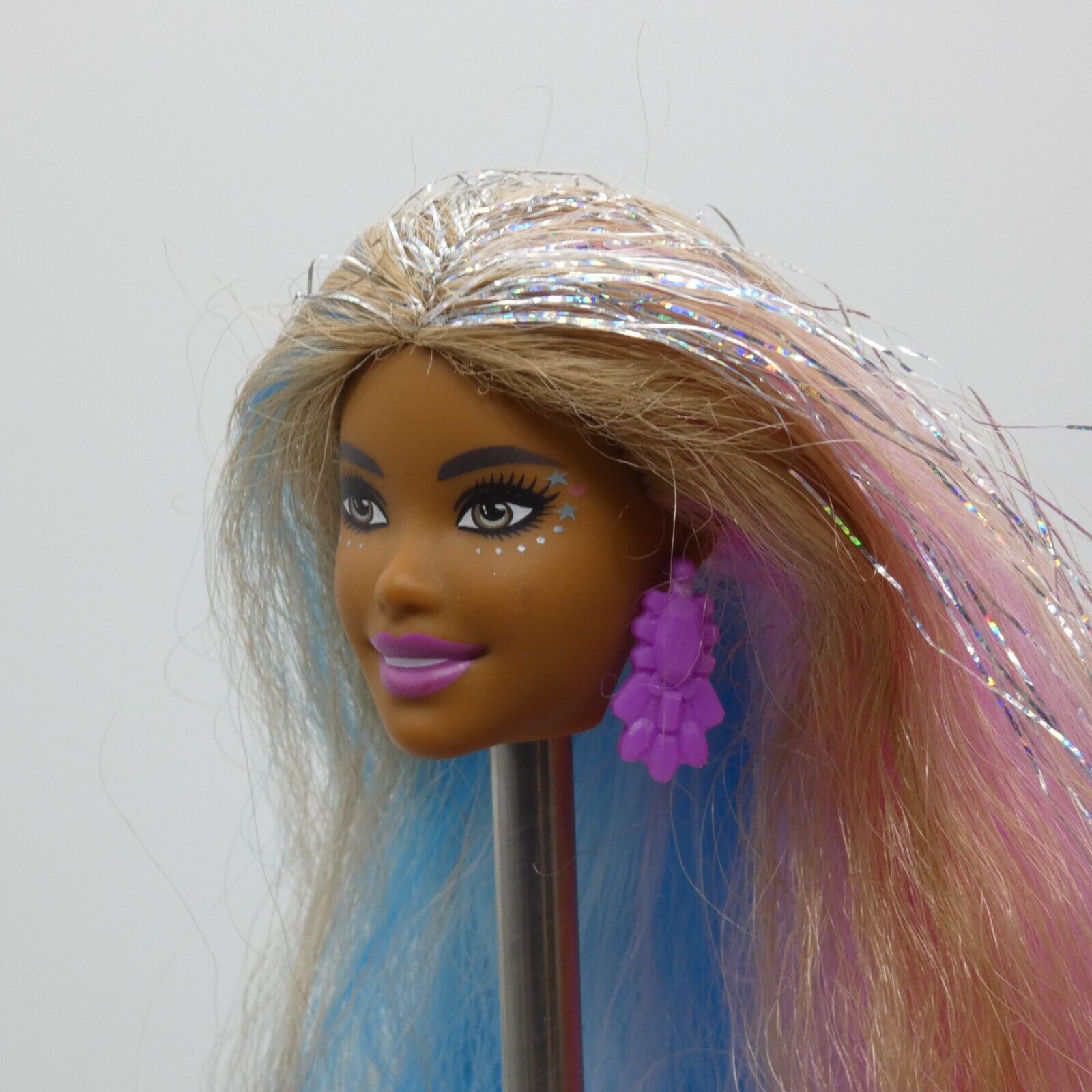 Barbie Fantasy Hair Doll Head Carnaval Face AA Pink Blue Blonde Hair 2020 GHN05