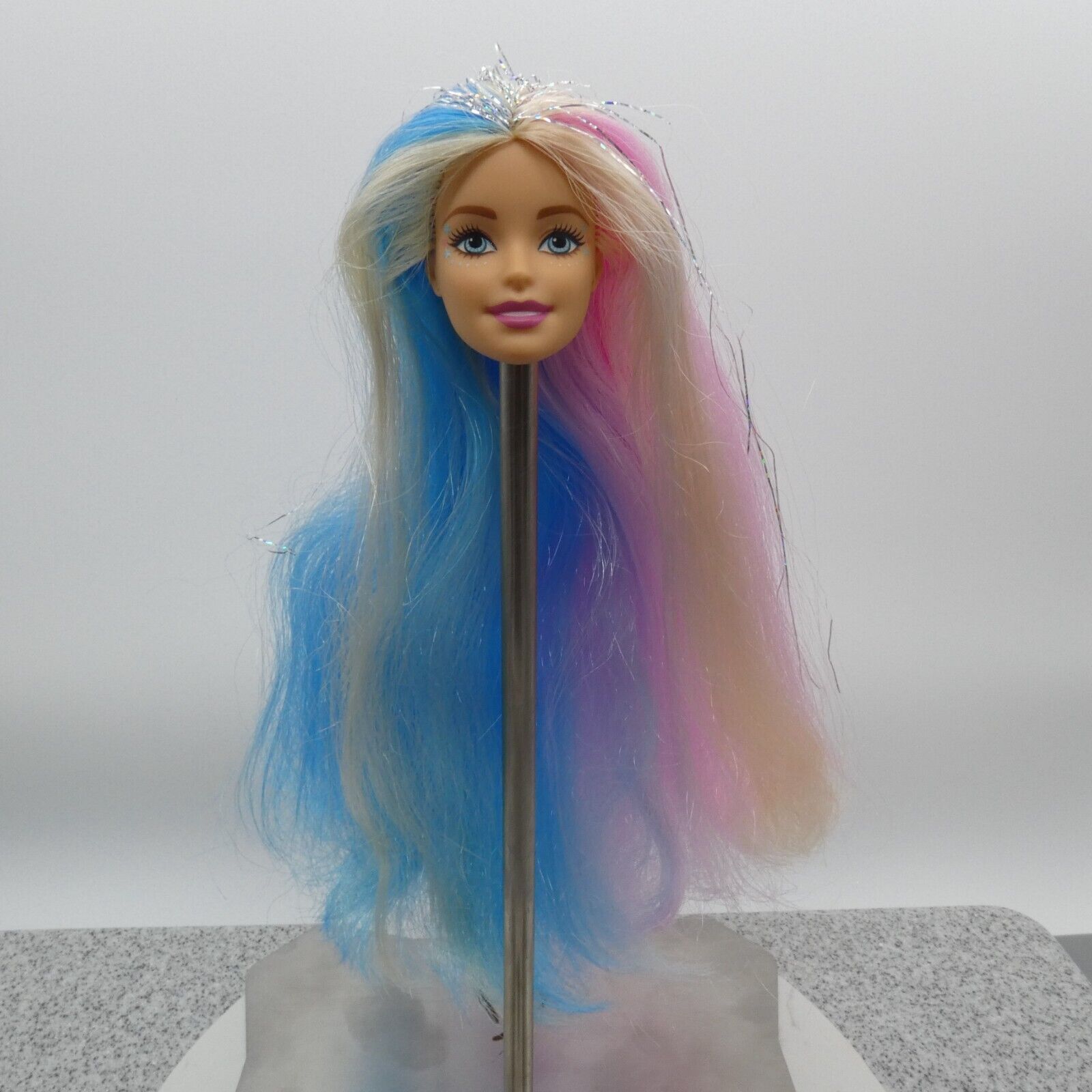 Barbie Fantasy Hair Doll Head Millie Face Pink Blue Blonde Hair 2020 GHN04 M03