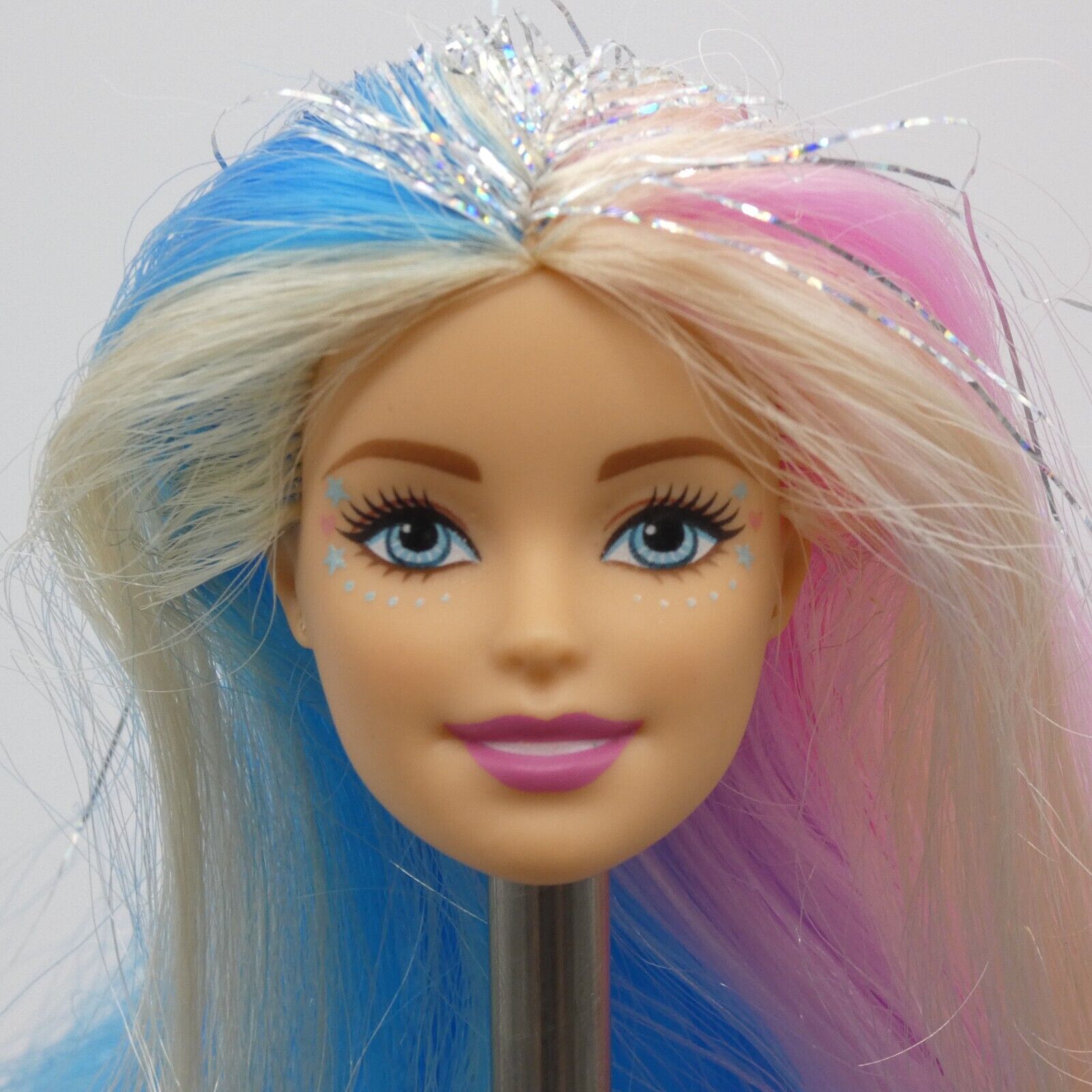 Barbie Fantasy Hair Doll Head Millie Face Pink Blue Blonde Hair 2020 GHN04 M03