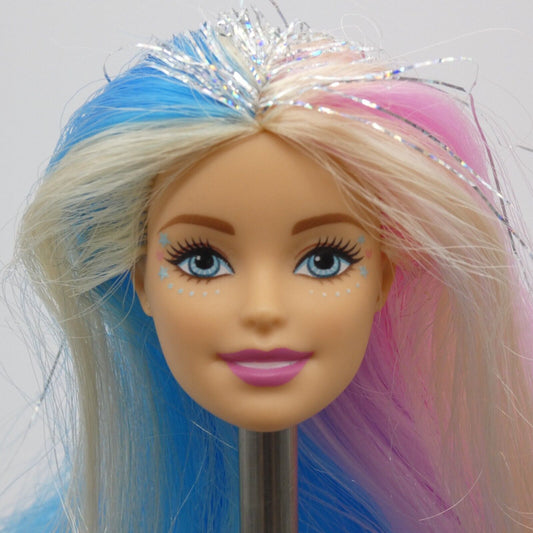 Barbie Fantasy Hair Doll Head Millie Face Pink Blue Blonde Hair 2020 GHN04 M03