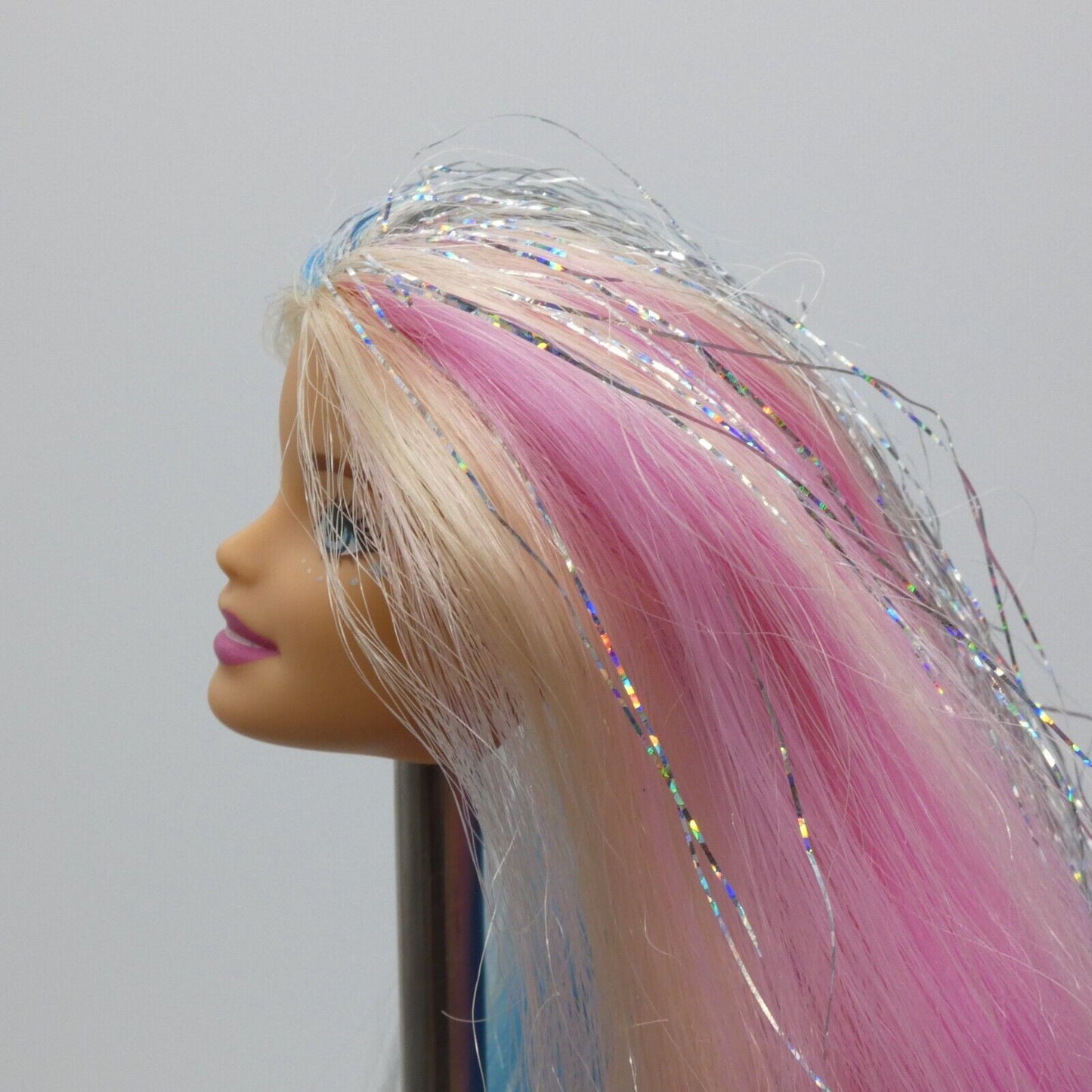 Barbie Fantasy Hair Doll Head Millie Face Pink Blue Blonde Hair 2020 GHN04 M03