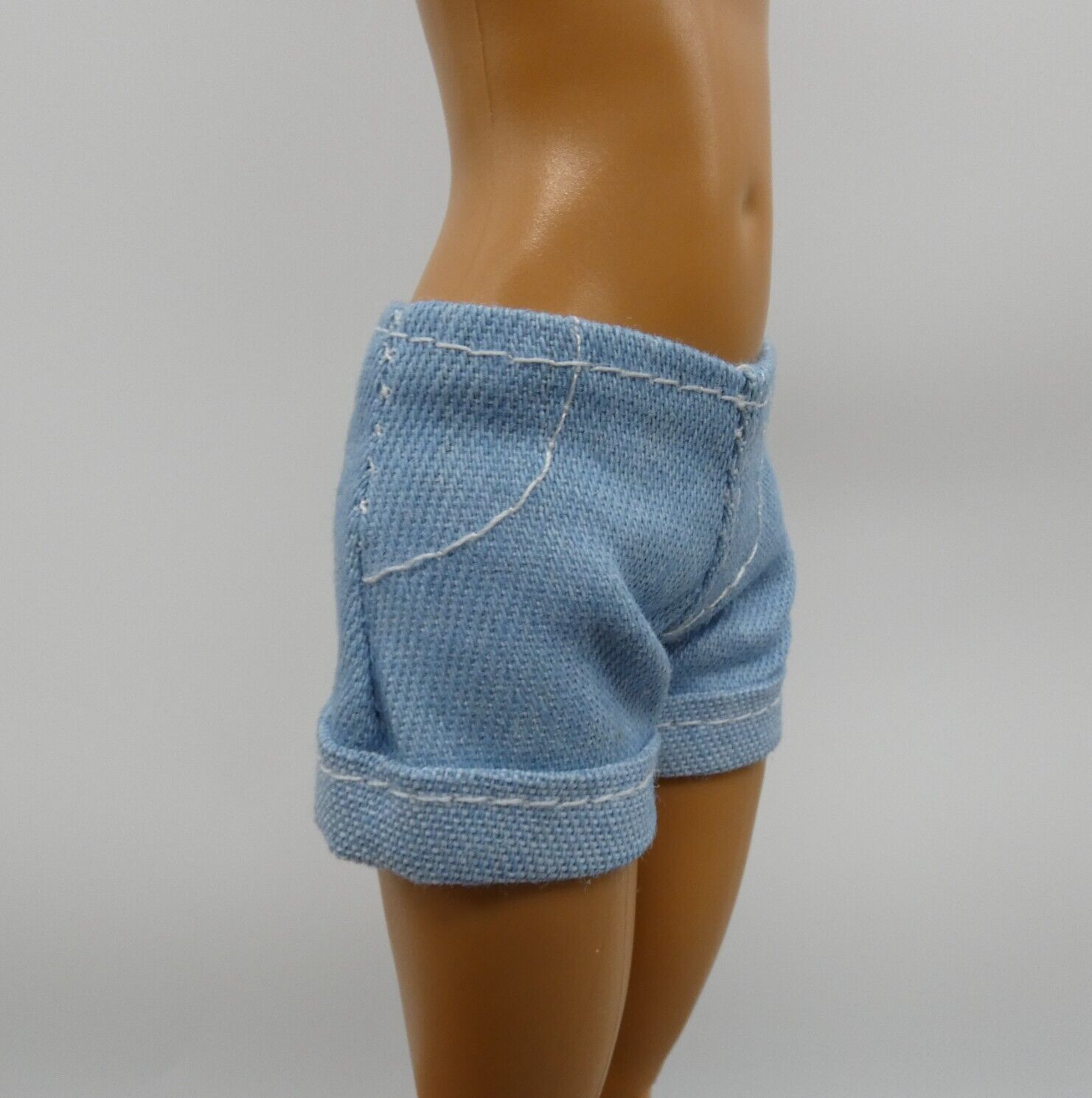 Barbie Doll Size Shorts Blue Jean Denim Like Light Wash Fits Fashionistas MTM