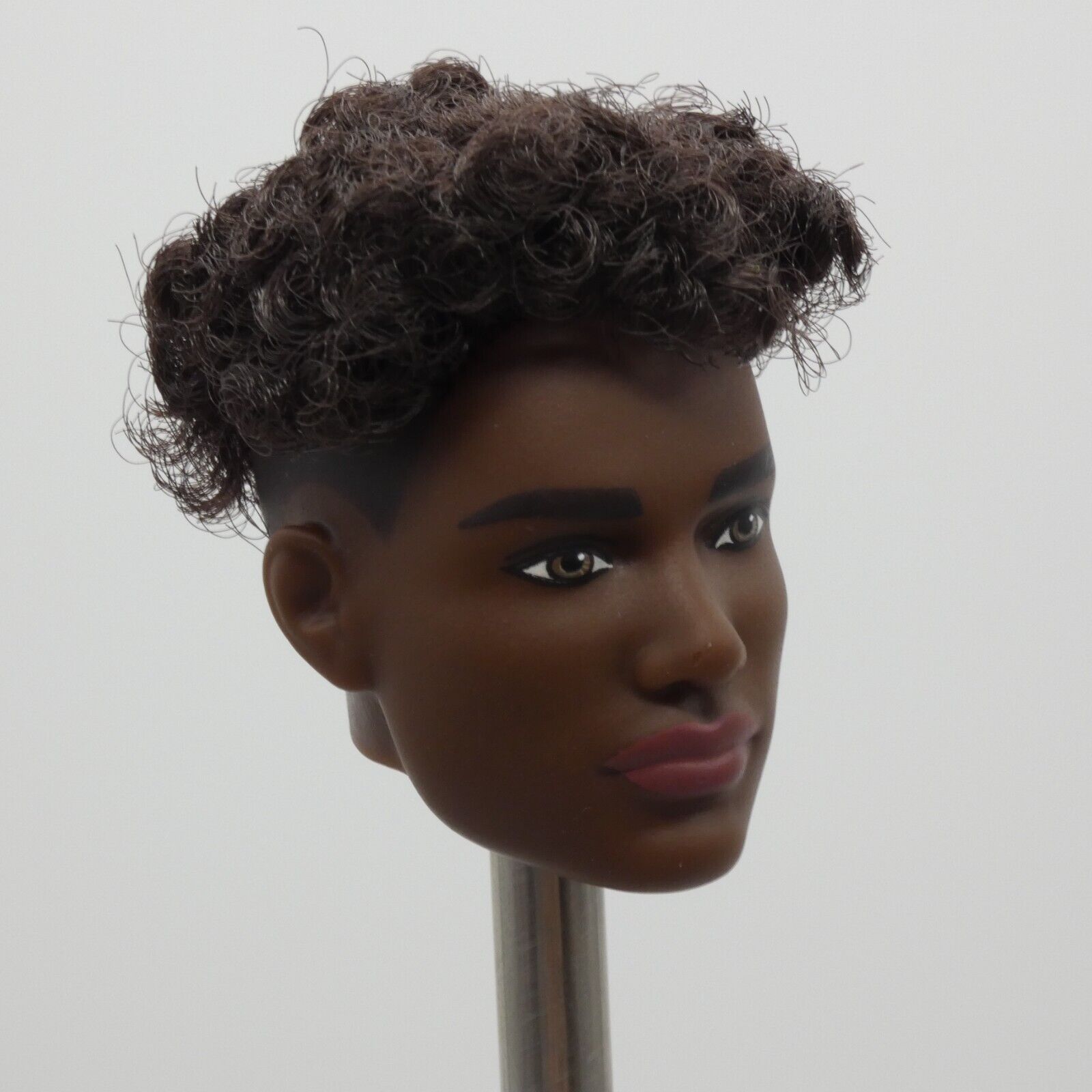 Barbie Looks 25 AA Doll Head Ken Basic Face Dark Skin Rooted Hair HRM17 2024