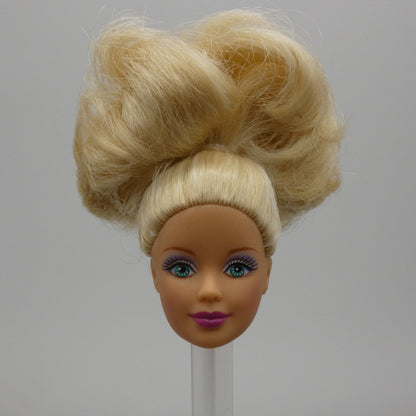 Barbie Mackie Face Doll Head Only 1998 Happy Holidays Blonde Green Eyes 20200