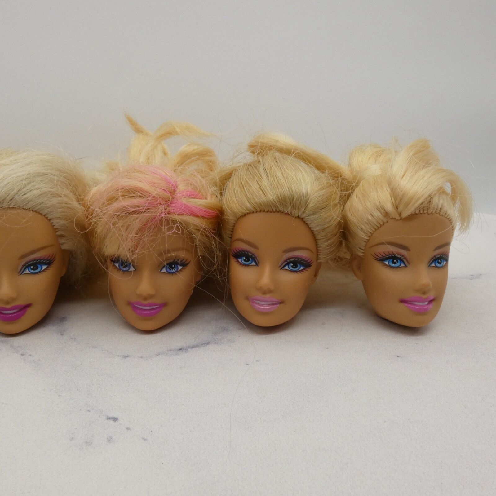 Barbie Doll Head Lot of 5 Heads CEO Generation Girl Face Blonde Blue Eyes JY23