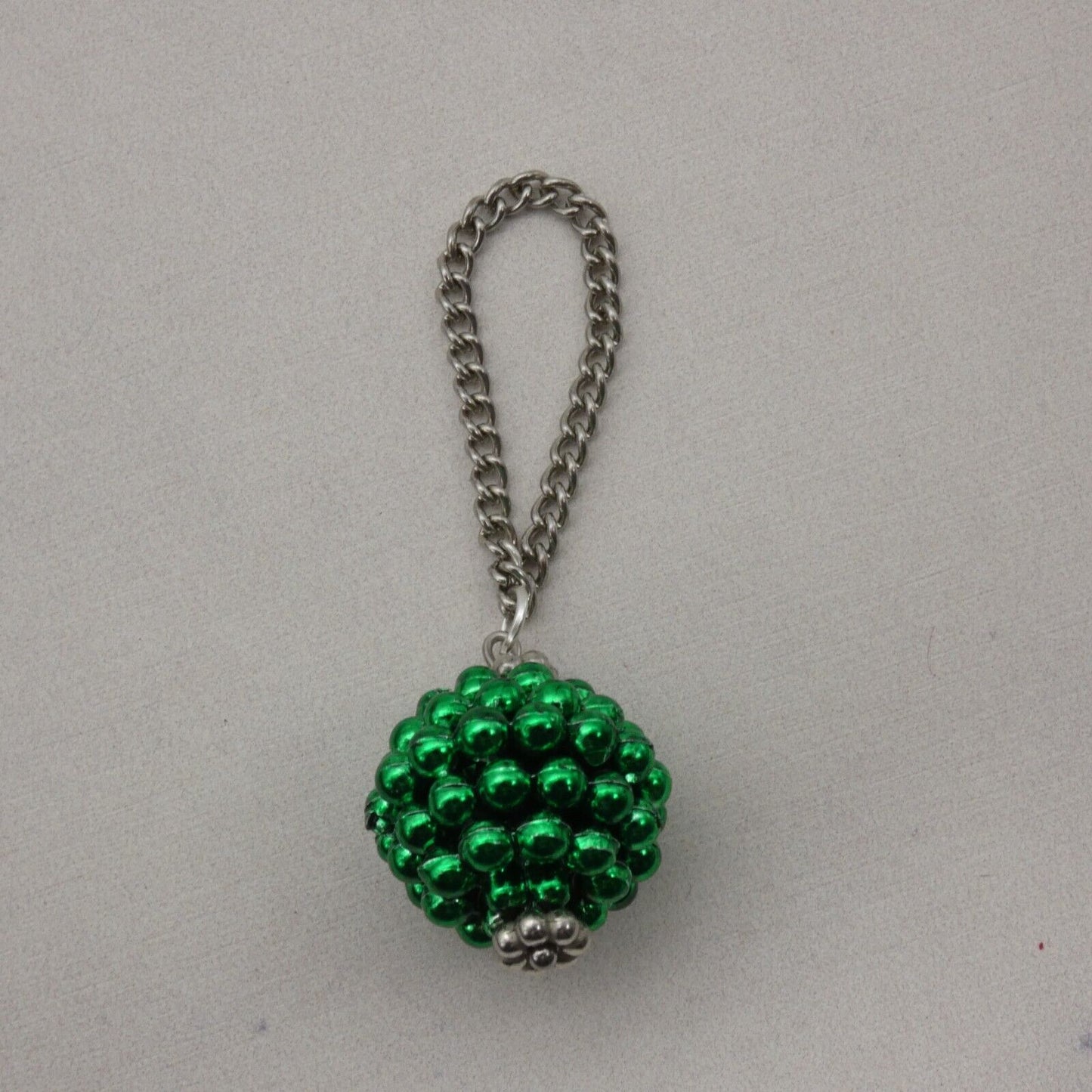 Barbie Doll Purse Handmade Green Ball Silver Chain Strap Handbag Ornament