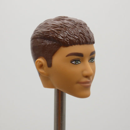 Barbie Fashionistas 195 Ken Doll Head Brown Hair French Crop Green Eyes HJT59 A1