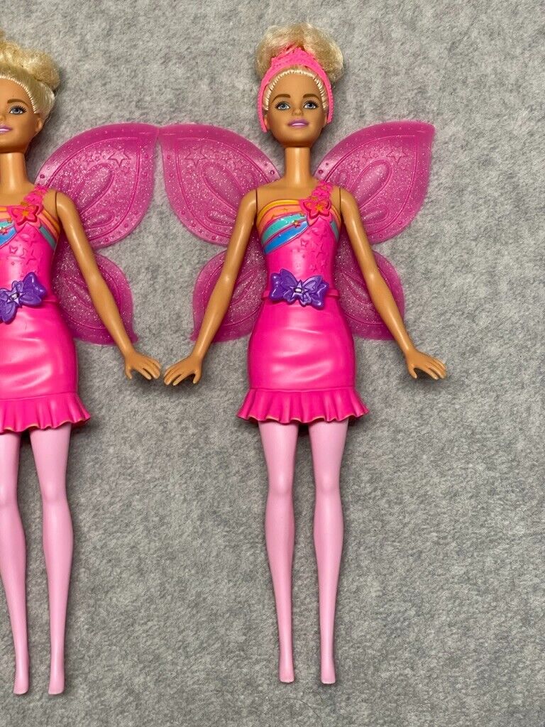 Barbie Dreamtopia Flying Wings Fairy Doll Lot of 2 Millie Face Dolls Blonde