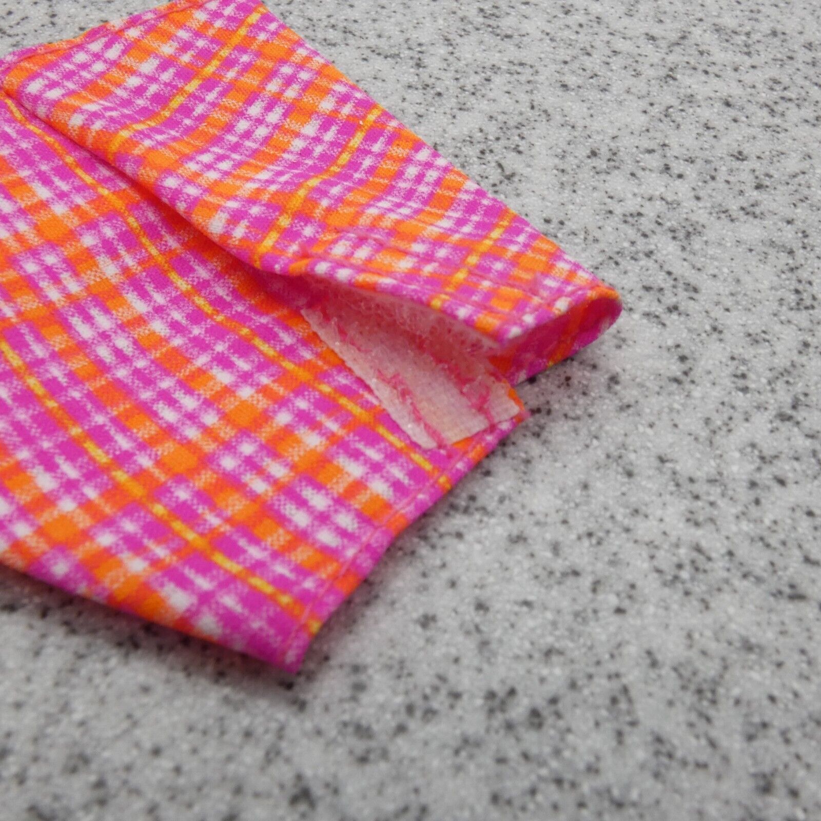 Barbie Doll Skirt Pink Orange Cross Plaid A-line Fits Fashionista Genuine Mattel