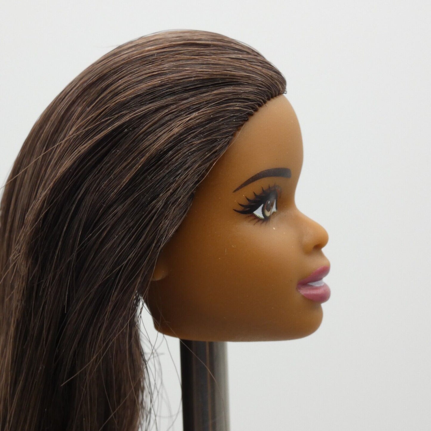 Barbie African American Doll Head Asha Face Medium Skin Tone Brown Eyes Mattel