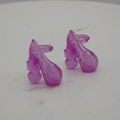 Barbie Doll Size Shoes High Heel Pink Purple Clear Closed Toe Hearts Ankle Strap