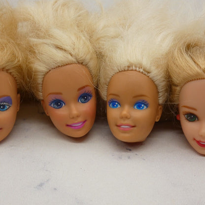 Barbie Doll Head Lot of 5 Heads SuperStar Blonde 80s 90s Rockers Blue Green Eyes