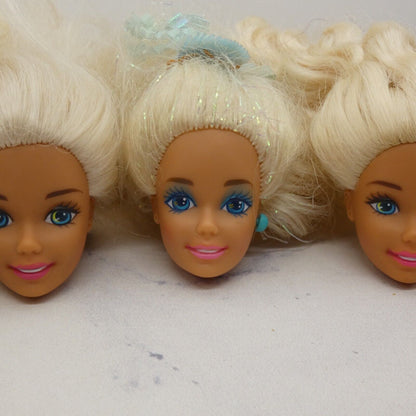 Barbie Doll Head Lot of 5 Heads SuperStar Long Blonde 80s 90s Mattel JY12