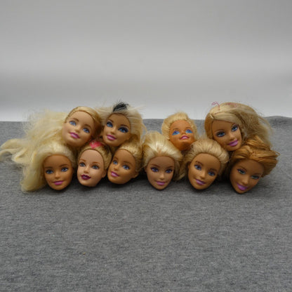 Barbie Doll Head Lot of 10 Heads Tori Generation Girl Superstar Summer Mattel