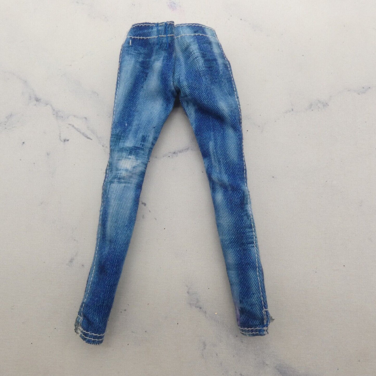 Barbie Doll Size Pants Blue Jean Denim Like Patchwork Skinny Fits Fashionistas